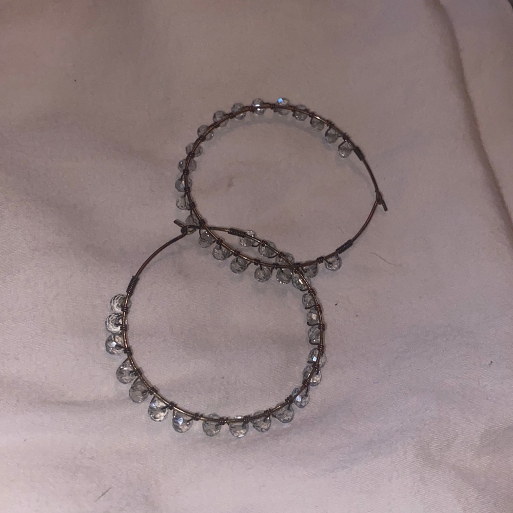 Light blue hoop earrings